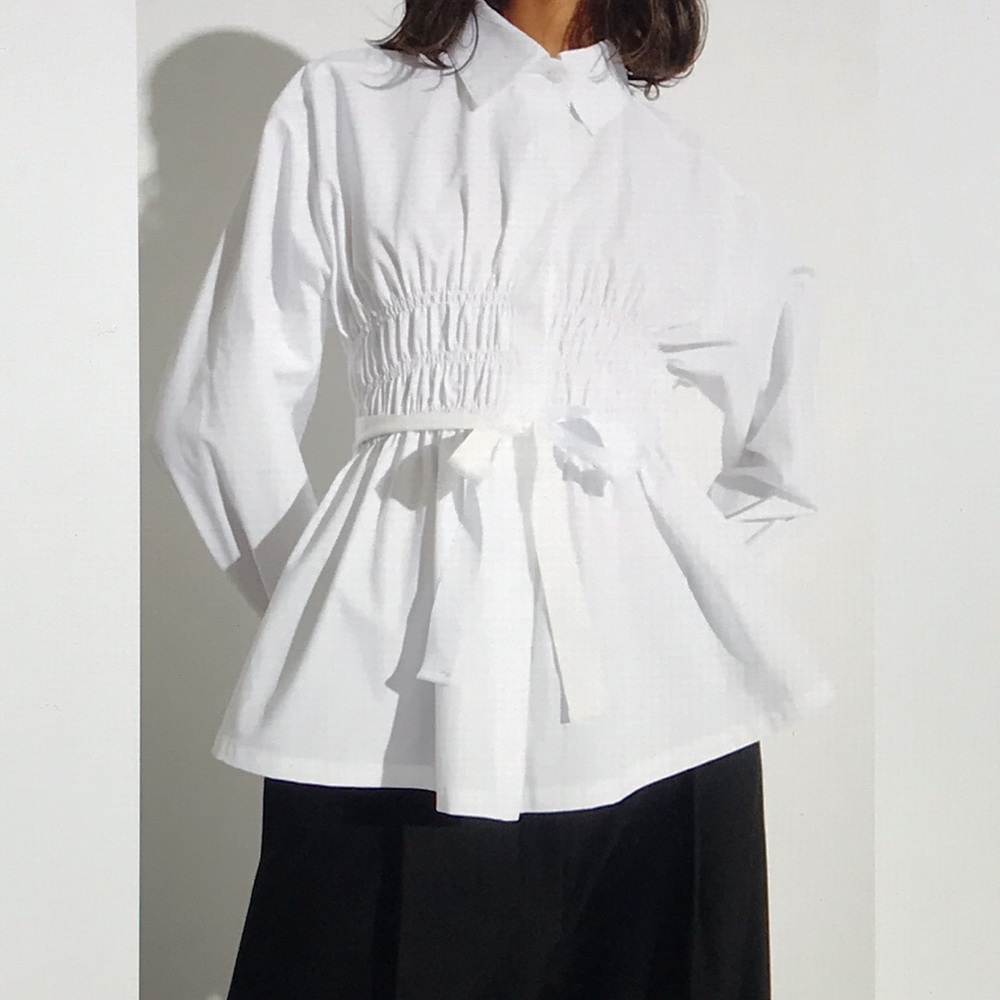 Saint Art Yvonne ruched tie blouse XS - Picture 16 of 16